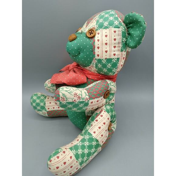 Vintage Applause Patchwork Pets Bear Teddy Button Joints w/ Tags 1986 RARE HTF - Picture 11 of 12